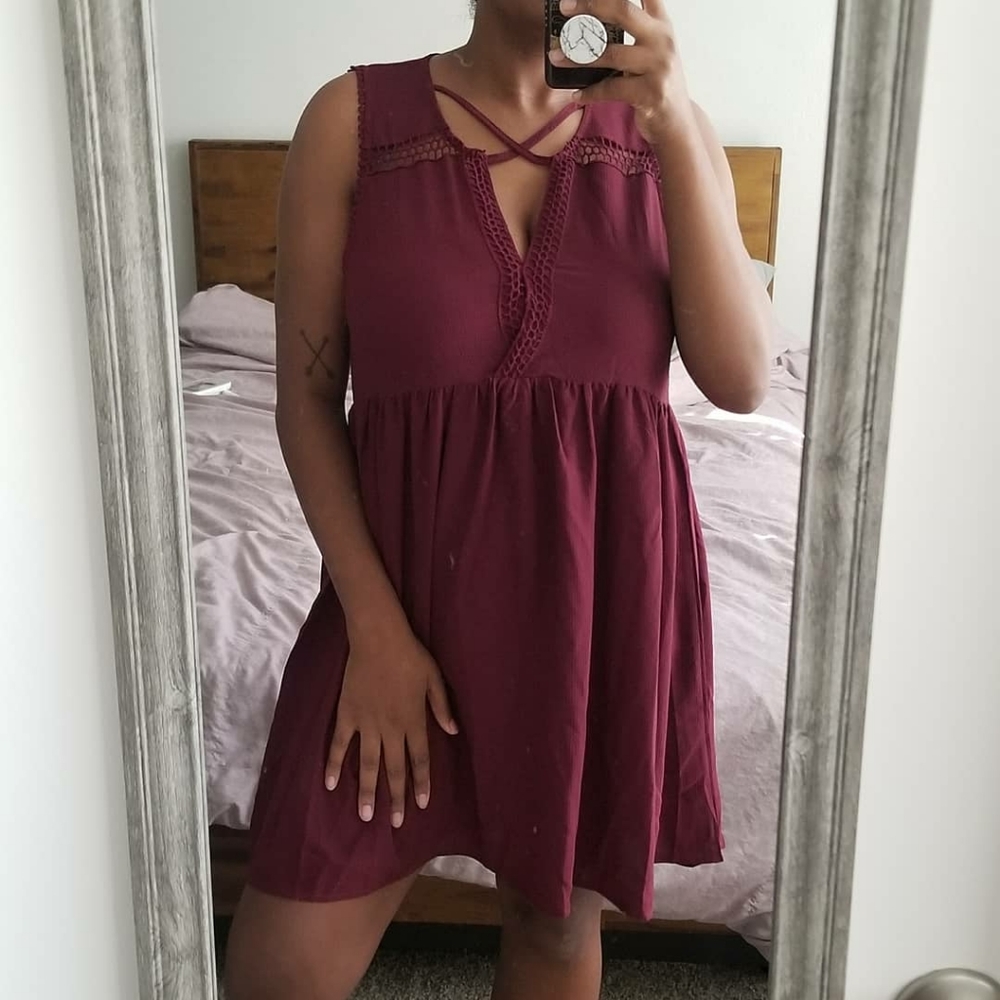 NWT Umgee | Maroon Babydoll Dress